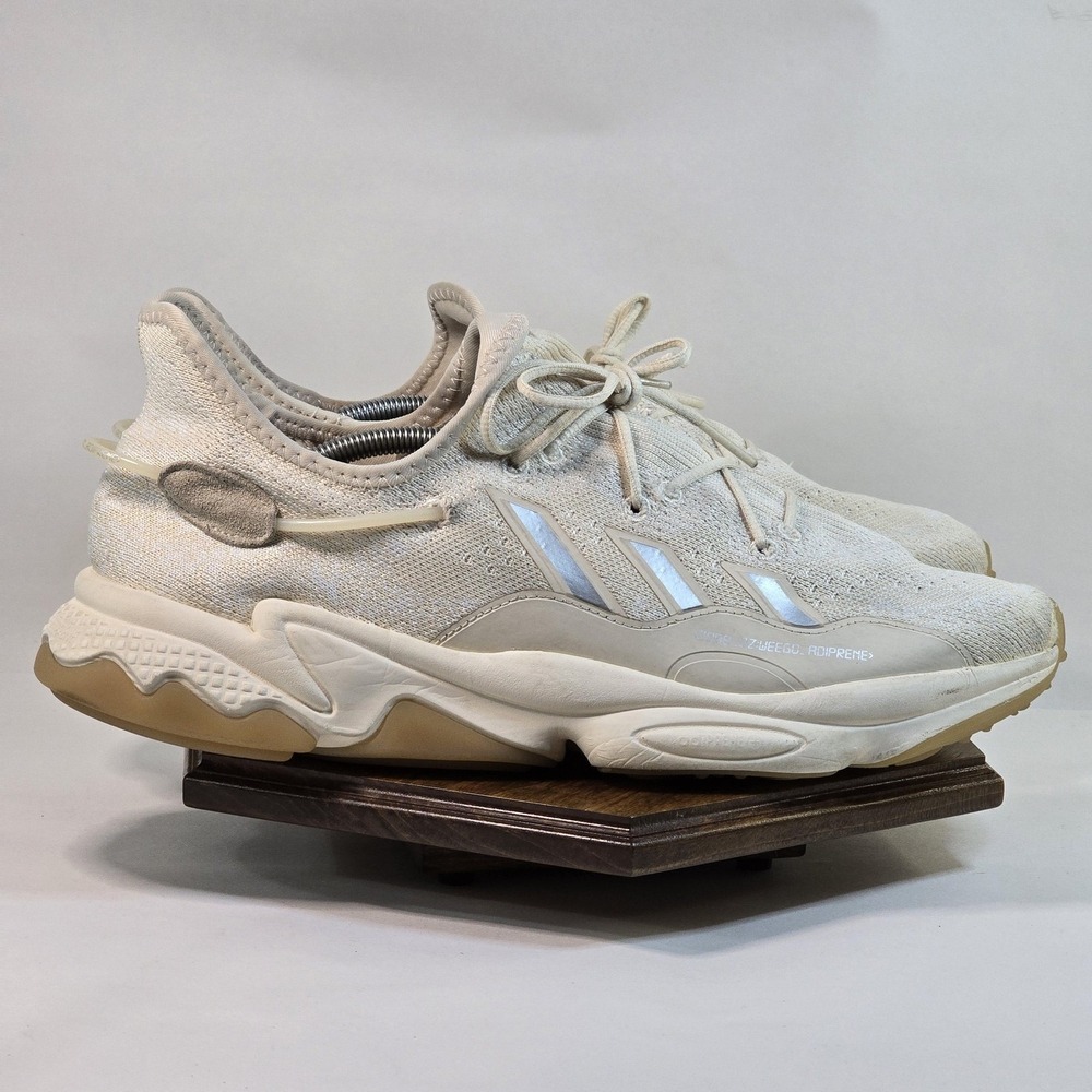 Adidas Ozweego Shoes Mens Size 13‎ White Cream Knit Adiprene Gum Sole Sneakers